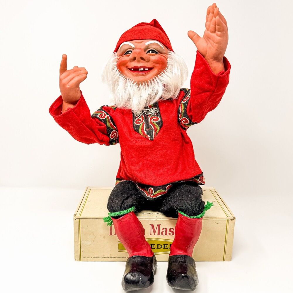 Vintage Arne Hasle Norwegian Norge Gnome Elf 18” Latex Doll 1960s Poseable
